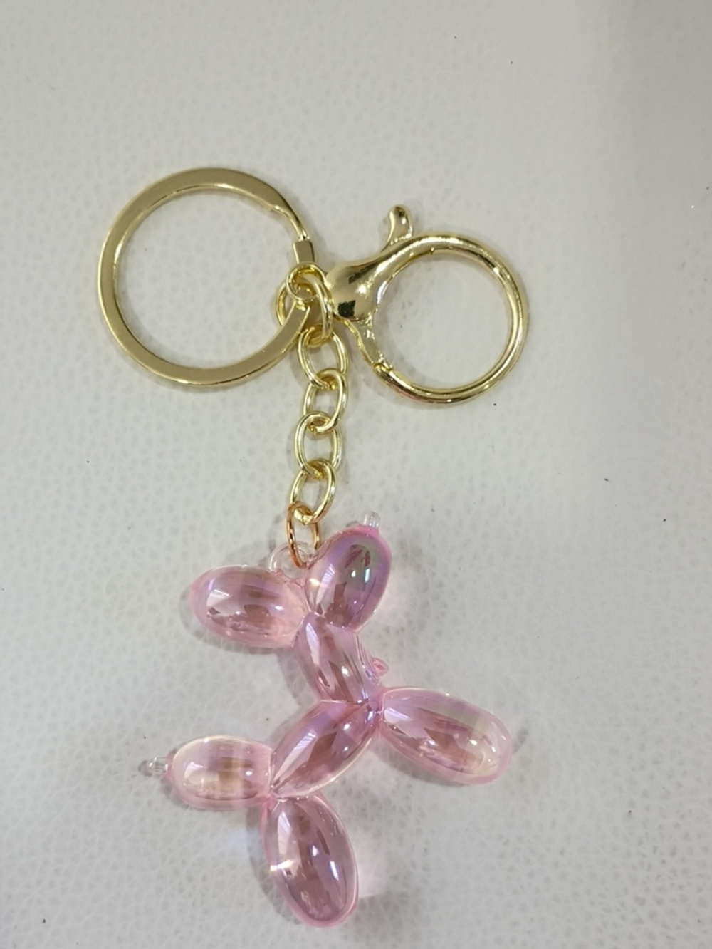 Pink Balloon Dog Keychain Charm - Women Accessories